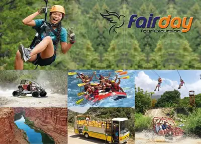 Alanya Combo Tour 5 in 1 (Rafting-Buggy Safari-Zipline-Cabrio Safari-Canyon)